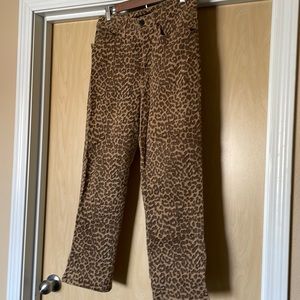 Lucky Brand Leopard Print Straight Leg Jean